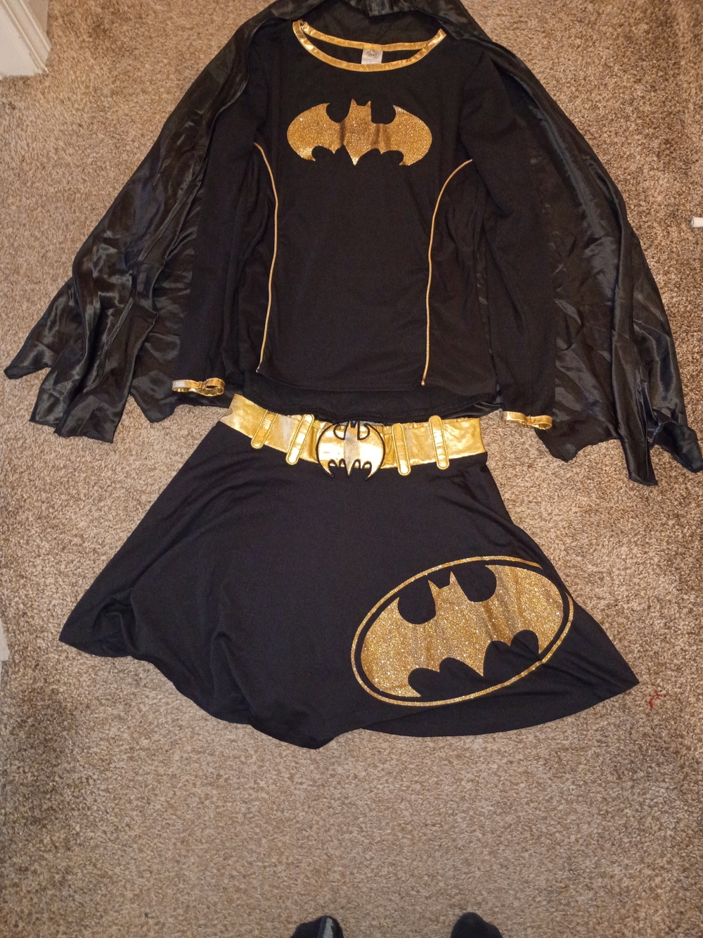 Vintage Batman/ DC Comics Metallic Gold Batgirl Costume Set